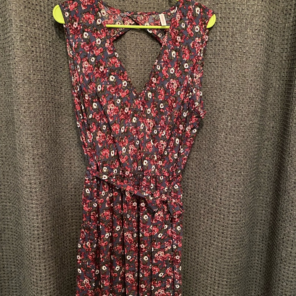 Exhilaration XL Floral dress/purple and navy